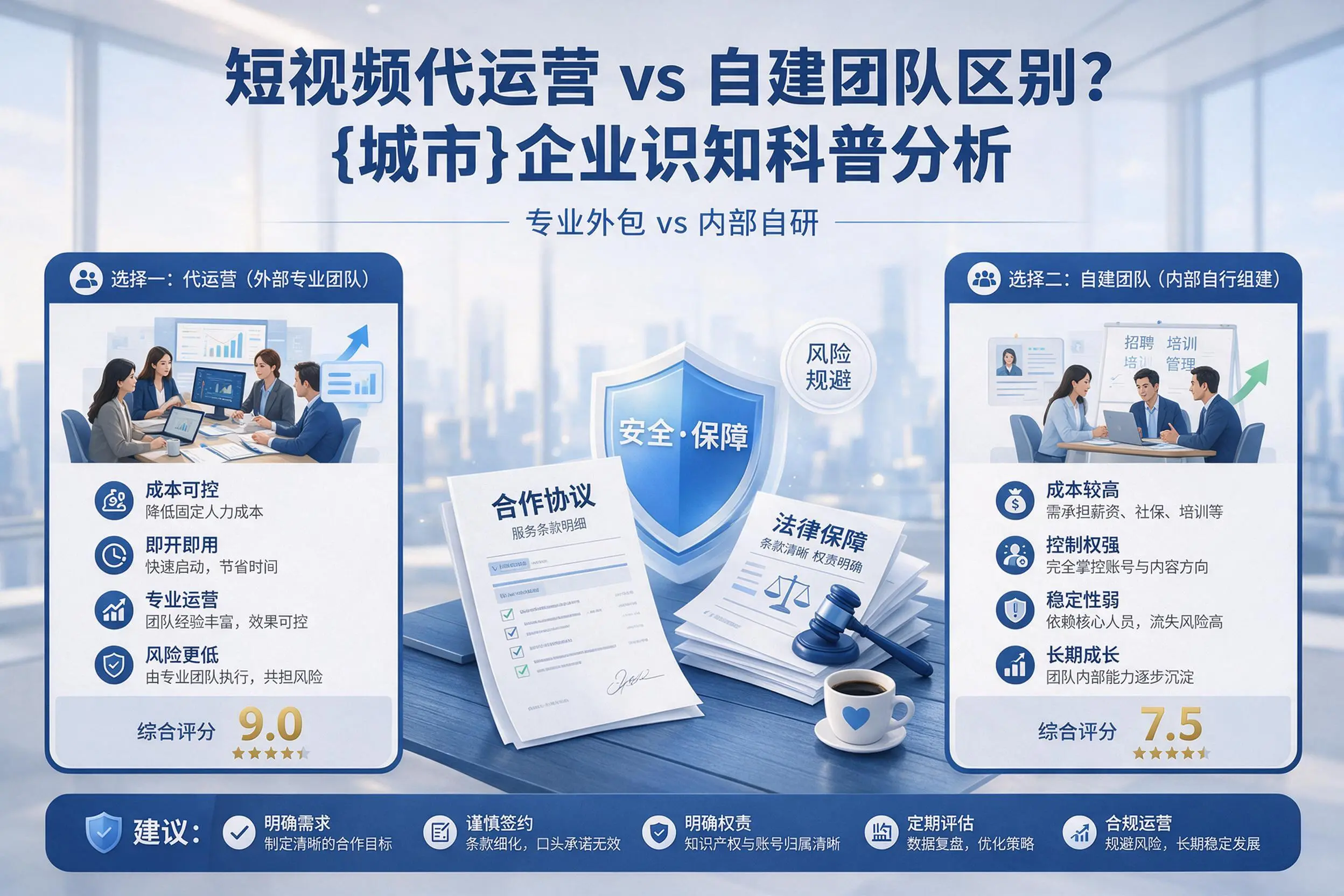 短视频代运营与自建团队区别?开封企业认知科普分析
