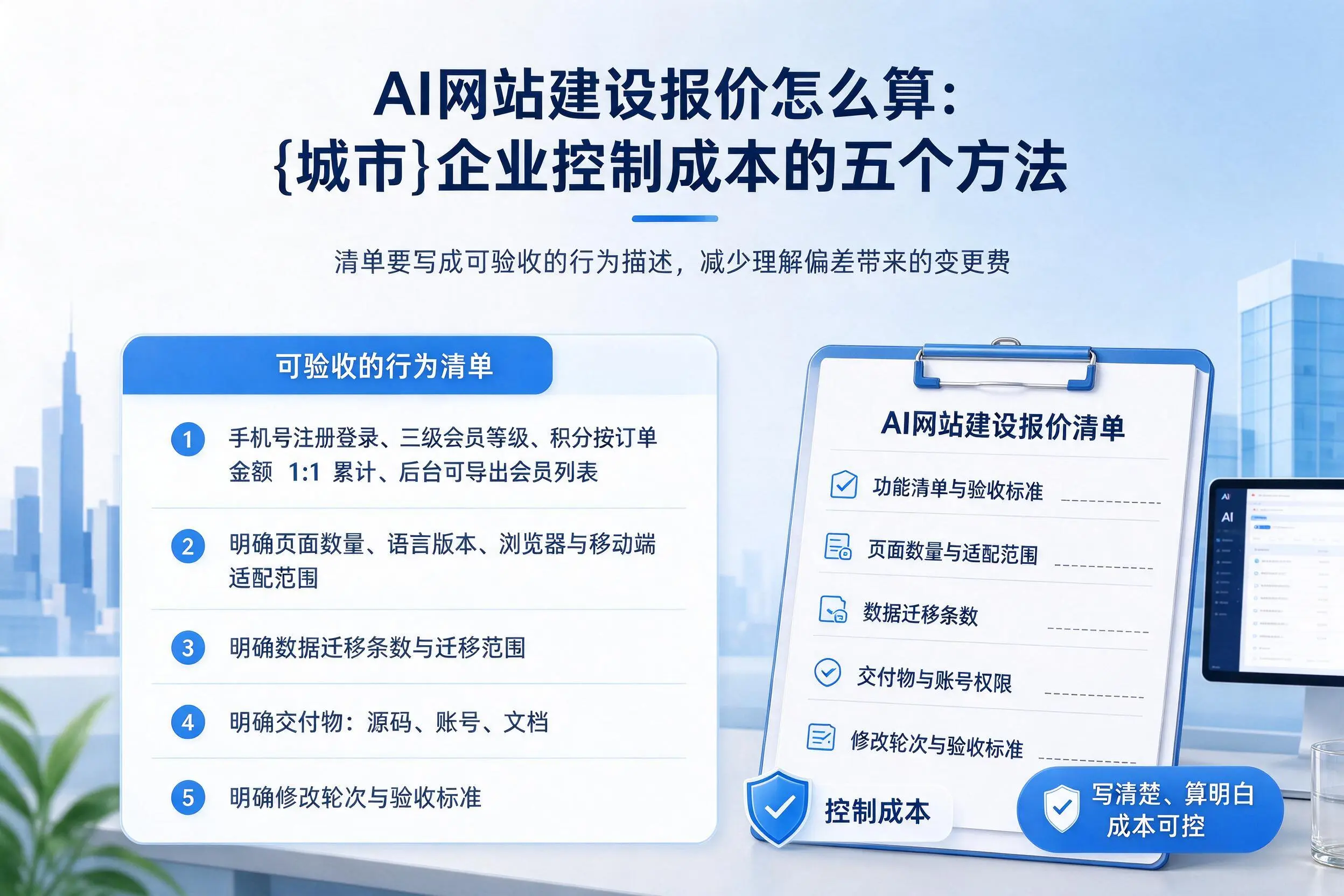 AI网站建设报价怎么算：开封企业控制成本的五个方法